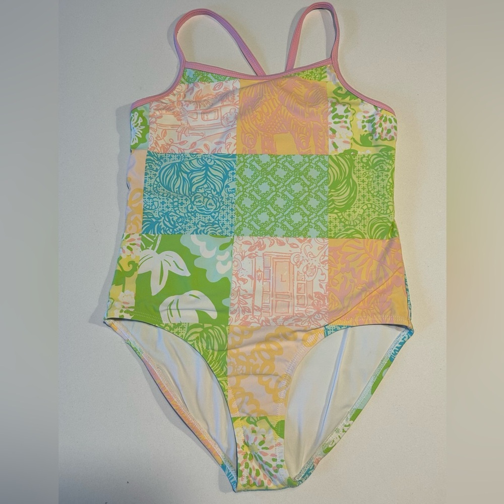 Lilly Pulitzer Million Dollar Patch swim suit size 14